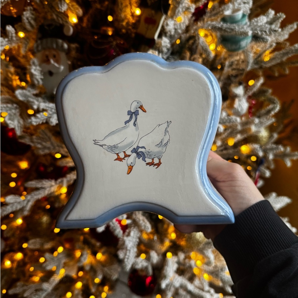 Blue and White Goose Decor